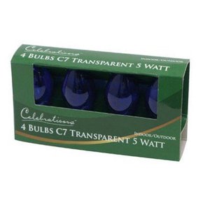lot 9594 image: bulk bulbs STD C7 BLUE TRANS PK4