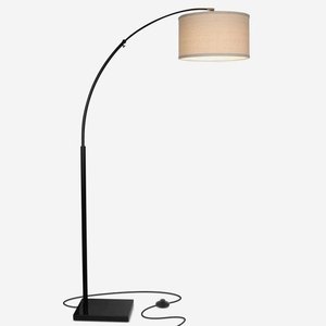 lot 464 image: Logan - Contemporary Arc Floor Lamp W. Marble Base -over The Couch Hanging Light