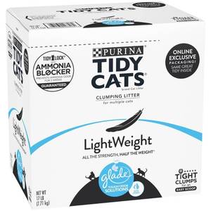 lot 470 image: Purina Tidy Cats Light Weight, Low Dust, Clumping Cat Litter, LightWeight Glade Clear Springs Multi Cat Litter - 17 lb. Box