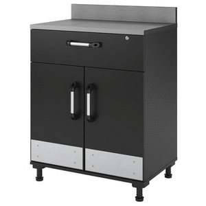 lot 474 image: SystemBuild Boss 2 Door and 1 Drawer Base Cabinet, Charcoal Gray