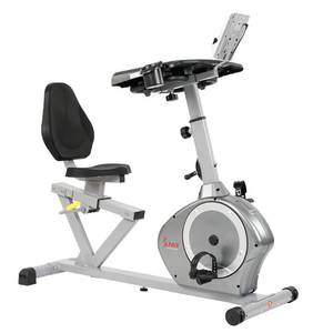 lot 485 image: Sunny Health & Fitness SF-RBD4703 Recumbent Desk Exercise Bike with Adjustable Magnetic Resistance