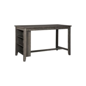 lot 489 image: Signature Design by Ashley - Caitbrook Rectangular Dining Room Table - Counter Height - 3 Shelves - Gray
