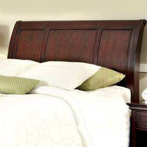 lot 492 image: Home Styles Lafayette QueenFull Sleigh Headboard, Rich Cherry Finish Crafted from Mahogany Solids with Cherry Veneers