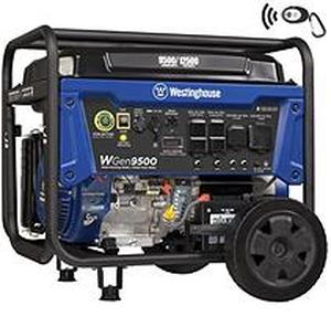lot 513 image: Westinghouse WGen9500 Heavy Duty Portable Generator - 9500 Rated Watts & 12500 Peak Watts - Gas Powered - Electric Start - Transfer Switch & RV Ready - CARB Compliant