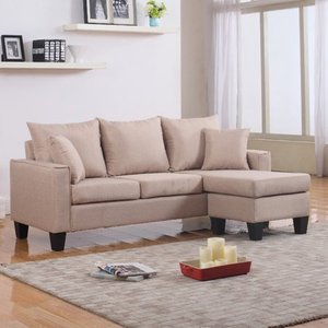 lot 525 image: Divano Roma Furniture Modern Sectional, Apricot