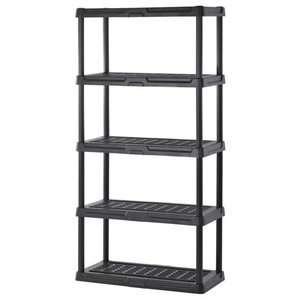 lot 531 image: Sandusky Lee PS361872-5B Plastic Shelving, 36 Width x 72 Height x 18 Depth, Black
