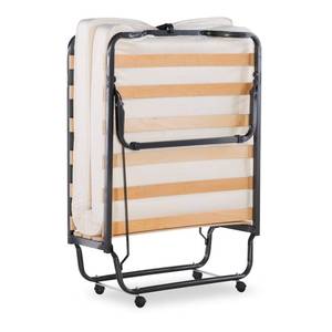 lot 541 image: Linon Luxor Folding Rollaway Cot-Sized Bed with 4.5 Mattress, Memory Foam, Wood Slats