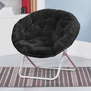 lot 543 image: Mainstays Faux-Fur Saucer Chair, Available in Multiple Colors
