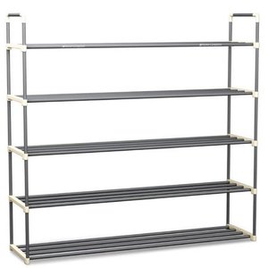 lot 547 image: Shoe Rack with 5 Shelves-Five Tiers for 30 Pairs-For Bedroom, Entryway, Hallway, and Closet- Space Saving Storage and Organization by Home-Complete