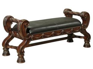 lot 553 image: Signature Design by Ashley B553-09 North Shore Large Upholstered Bedroom Bench, Brown