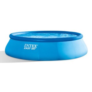 lot 561 image: Intex 15 x 48 Inflatable Easy Set Above Ground Swimming Pool, Ladder And Pump