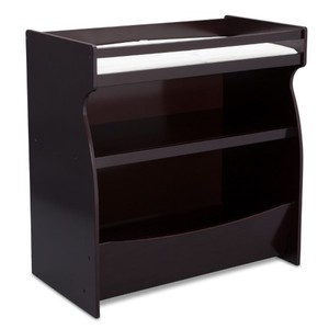 lot 582 image: Delta Children Gateway 2-in-1 Changing Table and Storage Unit, Dark Chocolate