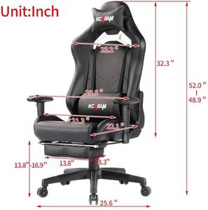 lot 522 image: KCREAM Gaming Chair Racing Style Office Chair with Footrest Reclining Computer Chair for Gaming, High Back Pro Gamer Chair Large Gaming Desk Chair with Headrest and Lumbar Support(Black)