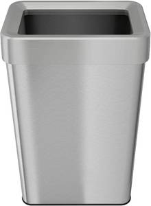 lot 575 image: iTouchless 21 Gallon Dual-Deodorizer Open Top Trash Can Rectangular Shape, Commercial Grade Stainless Steel, 80 Liter Recycle Bin, Silver