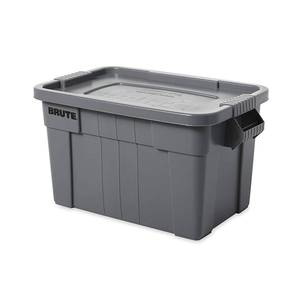 lot 583 image: Rubbermaid Commercial Products BRUTE Tote Storage Container with Lid, 20-Gallon, Gray (FG9S3100GRAY) (Pack of 6)