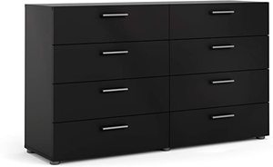 lot 490 image: Tvilum 8 Drawer Double Dresser, Black Matte
