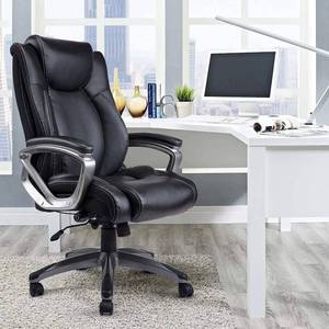 lot 544 image: REFICCER Bonded Leather Office Chair - Adjustable Built-in Lumbar Support and Tilt Angle High Back Executive Computer Desk Chair for Office Workers & Students