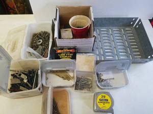 lot 78 image: Nails screws metal tray
