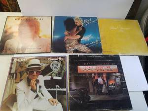 lot 112 image: Rod Stewart and Elton John records