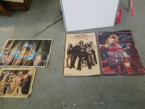 lot 211 image: 2 Lynyrd Skynyrd1977, Rush ,ZZ Top posters in rough conditions