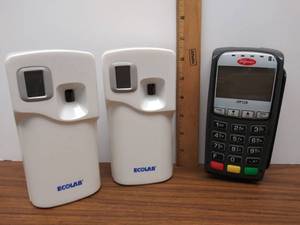lot 559 image: INGENICO IPP320 DebitCredit POS Retail Terminal Reader  Keypad Only, NO Cables or Manual  2 Ecolab Micro Aerosol Air Fresheners (Battery Operated)