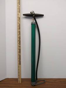 lot 560 image: Vintage Green Metal Bicycle Tire Air Pump