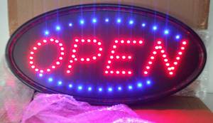 lot 606 image: Bright Animated LED Open StoreShop Sign