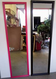 lot 611 image: 2  Door Mirrors  Black & Pink