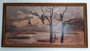 lot 613 image: 1966 Heading South by Guy Coheleach  Approximately 51 x 27