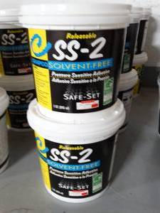 lot 2781 image: CHAPCO  Safe-Set 2 Pressure Sensitive Carpet Tile Adhesive (Releasable) Quart, Qty 2