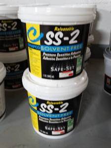 lot 2782 image: CHAPCO  Safe-Set 2 Pressure Sensitive Carpet Tile Adhesive (Releasable) Quart, Qty 2