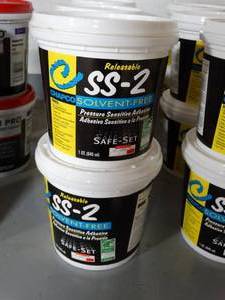 lot 2787 image: CHAPCO  Safe-Set 2 Pressure Sensitive Carpet Tile Adhesive (Releasable) Quart, Qty 2