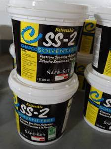 lot 2788 image: CHAPCO  Safe-Set 2 Pressure Sensitive Carpet Tile Adhesive (Releasable) Quart, Qty 2