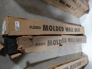lot 2690 image: FLEXCO 4-in W x 120-ft L Black Dahlia Thermoplastic Rubber Wall Base, Approx 59 Pieces