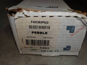lot 2715 image: FLEXCO 4-in W x 4-ft L Pebble Thermoplastic Rubber Wall Base, Pebble