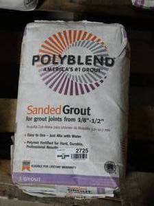 lot 2725 image: 2 Bags of Polyblend #156 Fawn 25 lb. Sanded Grout