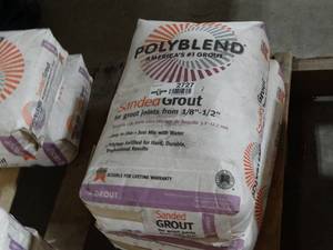 lot 2727 image: 2 Bags of Polyblend #156 Fawn 25 lb. Sanded Grout