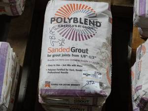 lot 2728 image: 2 Bags of Polyblend #156 Fawn 25 lb. Sanded Grout