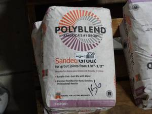 lot 2729 image: 2 Bags of Polyblend #156 Fawn 25 lb. Sanded Grout