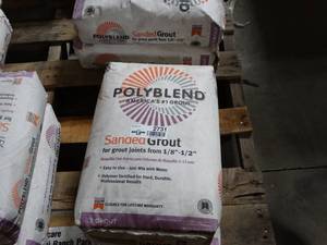lot 2731 image: 2 Bags of Polyblend #156 Fawn 25 lb. Sanded Grout