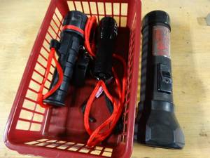 lot 2849 image: Basket, Whistle and 3 Flash Lights
