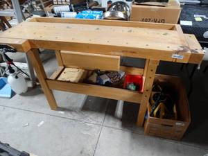 lot 2854 image: White Gate Wood Working Table