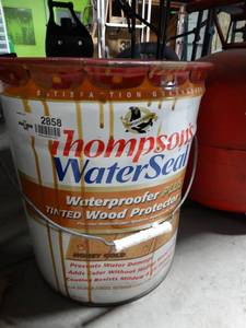 lot 2858 image: Thompson Water seal unknown amount Left in Can 
