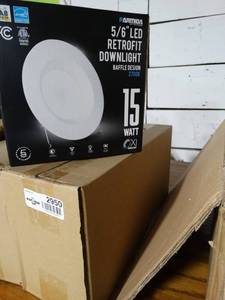 lot 2950 image: Lot of 4 PARMIDA 56 inch Dimmable LED Recessed Retrofit Downlight, 15W