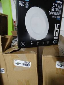 lot 2951 image: Lot of 4 PARMIDA 56 inch Dimmable LED Recessed Retrofit Downlight, 15W