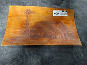 lot 8883 image: Miniature Windmill and wood engraved art