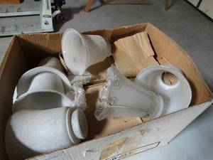 lot 8927 image: light fixture glass shades