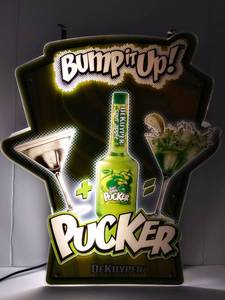 lot 103 image: Dekuyper Apple Pucker Bump It Up  Light Up Sign