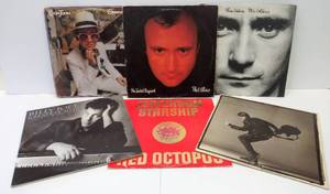 lot 9563 image: Lot of 6 Notable Albums Elton John, Phil Collins, Billy Joel, Jefferson Starship & Brian Adams