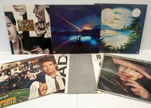 lot 9564 image: 6  1970s & 80s Amazing Albums  Simple Minds, Firefall, Huey Lewis, Bad Company & The Cars